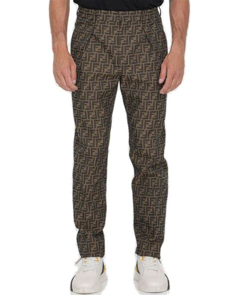 fendi trousers - mens|fendi trousers in brown twill.